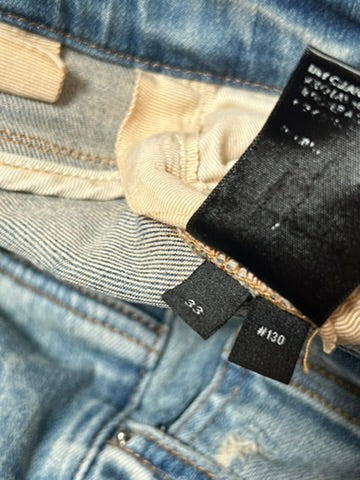 Amiri MX-1 “Dirty Indigo” Red Bandana Patch Jeans