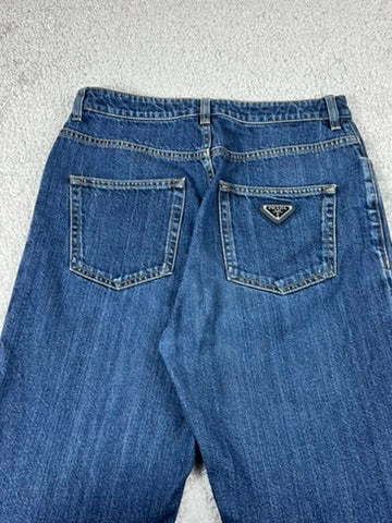 Prada Triangle Blue Boyfriend Jeans Size 28