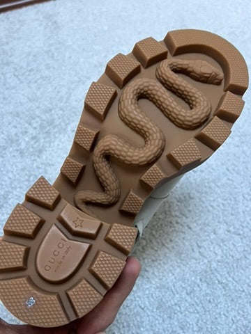 Gucci Kensington Double Buckle Monogram Boots Size 39