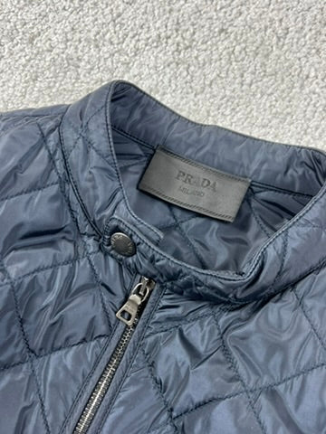 Vintage Prada Triangle Quilted Blue Jacket Size L