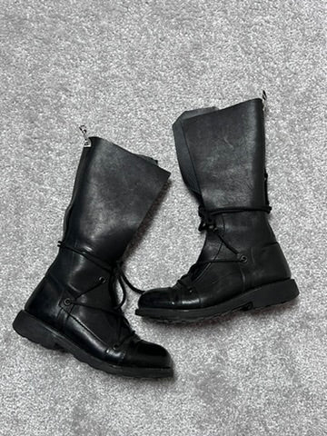 Dirk Bikkembergs Black Combat Square Lace High Boots Size 36