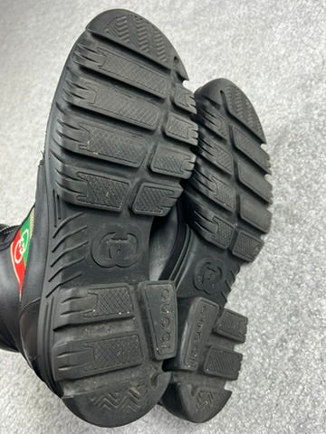 Gucci Black Leather “Interlocking G” Platform Ankle Boots