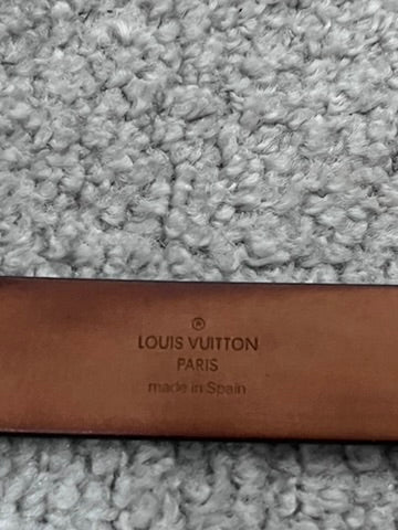 Louis Vuitton Damier Santur Carre Belt Brown Golden