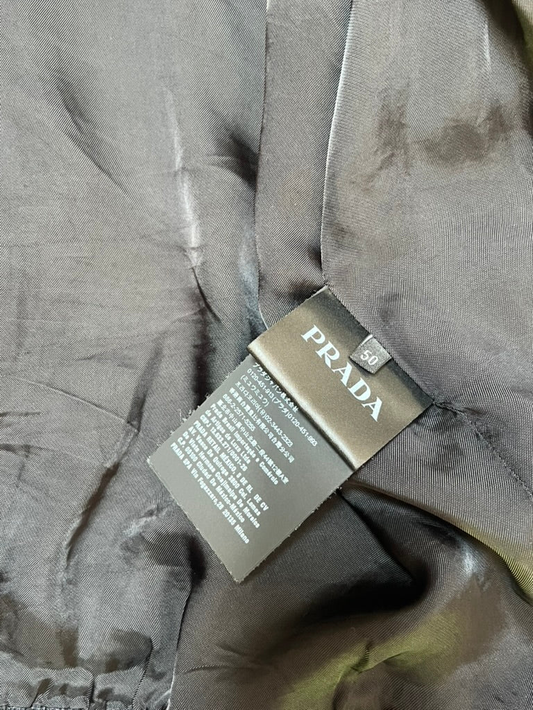Prada Triangle Logo Black Nylon Bomber Size M