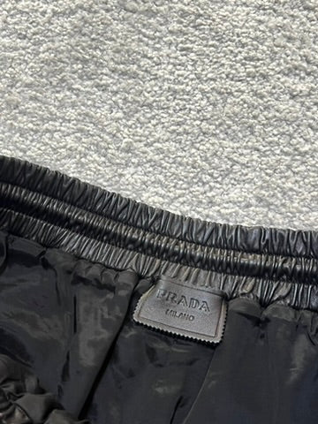 Prada Nappa Leather Bermuda Black Shorts Size 46