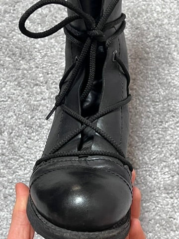 Dirk Bikkembergs Black Combat Square Lace High Boots Size 36