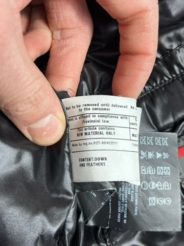Prada Black Shiny Triangle Down Puffer Jacket Size M