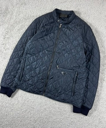 Vintage Prada Triangle Quilted Blue Jacket Size L