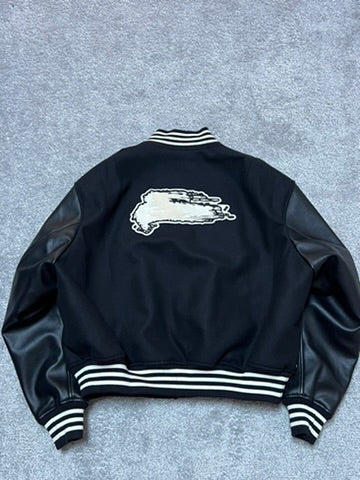 Y-3 Club Vegan Leather Wool Bomber Jacket