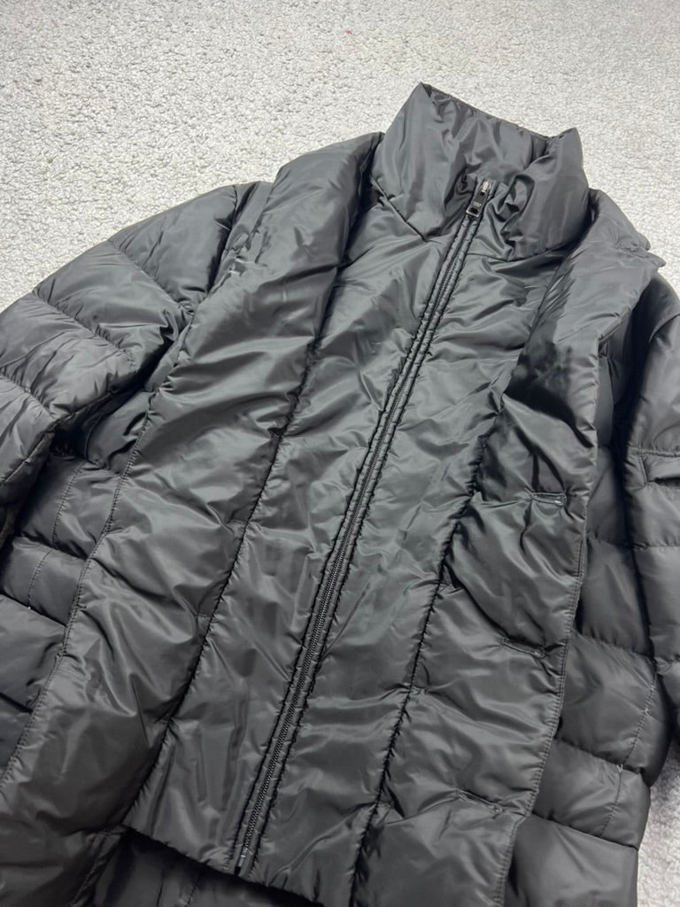 Prada Triangle Logo Down Black Heavy Coat Size M