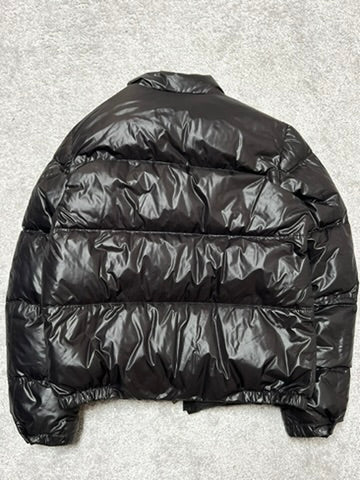 Prada Black Shiny Triangle Logo Down Jacket Size M