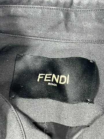 2023 Fendi Logo Patch Black Overshirt