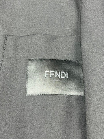 2023 Fendi Logo Patch Black Overshirt