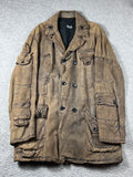 Dolce & Gabbana Cargo Leather Brown Coat Multipocket Size M