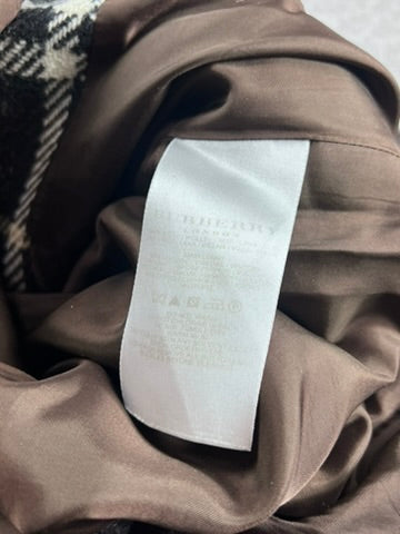 Burberry London Grey Check Wool Coat Size 44
