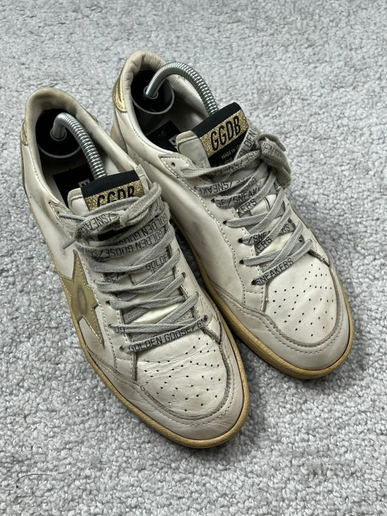 Golden Goose Deluxe Brand Ballstar “Milk Gold” Sneakers