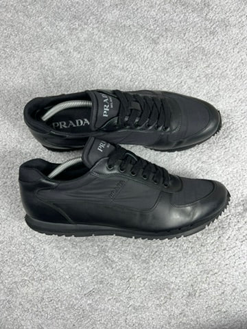 Prada Leather Nylon Black Men’s Trainers Size 10