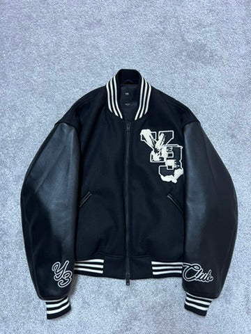 Y-3 Club Vegan Leather Wool Bomber Jacket