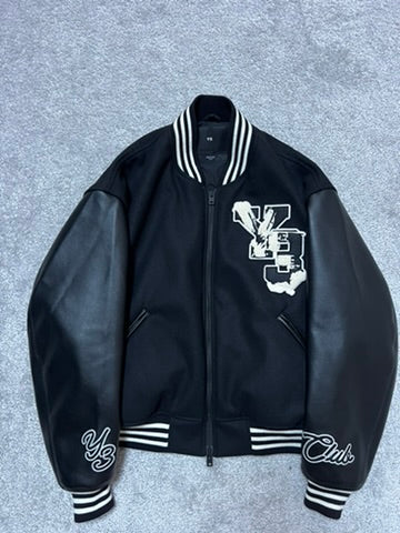 Y-3 Club Vegan Leather Wool Bomber Jacket