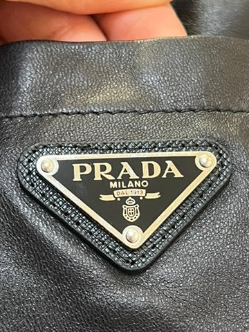 Prada Nappa Leather Bermuda Black Shorts Size 46