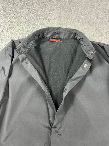 Vintage Prada Red Tab Black Nylon Shirt Size S