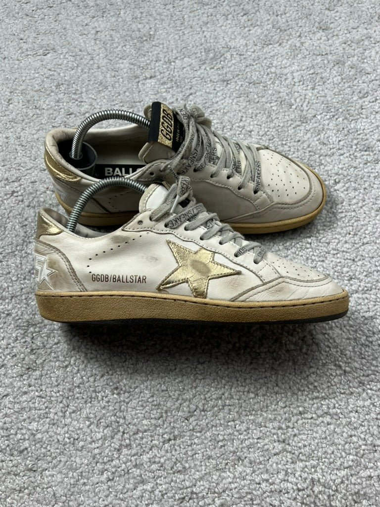 Golden Goose Deluxe Brand Ballstar “Milk Gold” Sneakers