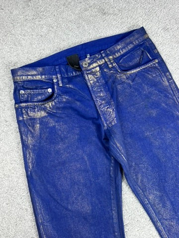 SS09 DIOR HOMME “PLANISPHERE” Luster Gold Waxed Jeans
