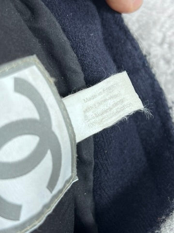 Chanel Blue Wool/Cotton CC Logo Bucket Hat