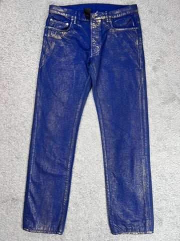 SS09 DIOR HOMME “PLANISPHERE” Luster Gold Waxed Jeans