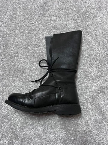 Dirk Bikkembergs Black Combat Square Lace High Boots Size 36