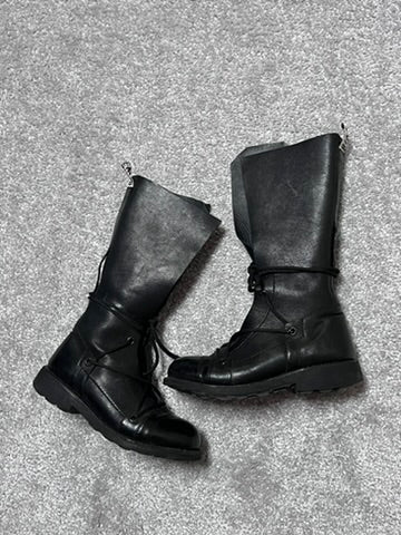 Dirk Bikkembergs Black Combat Square Lace High Boots Size 36