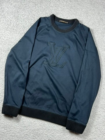 Louis Vuitton LV Embroidered Logo Blue Swetshirt Size L