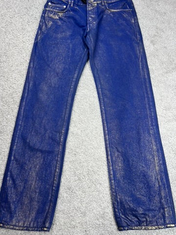 SS09 DIOR HOMME “PLANISPHERE” Luster Gold Waxed Jeans