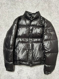 Prada Black Shiny Triangle Logo Down Jacket Size M