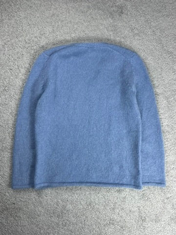 Tom Ford Blue V-Neck Mohair Wool Sweater Size S