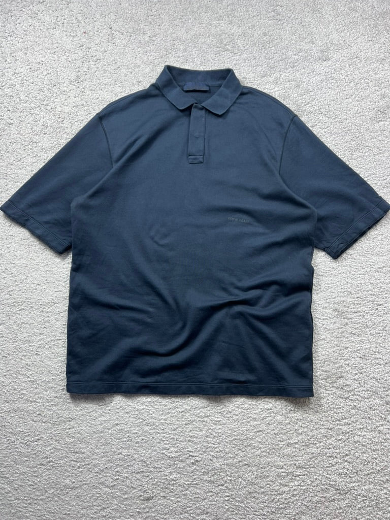 Stone Island Ghost Garment Dyed Blue Polo Size M