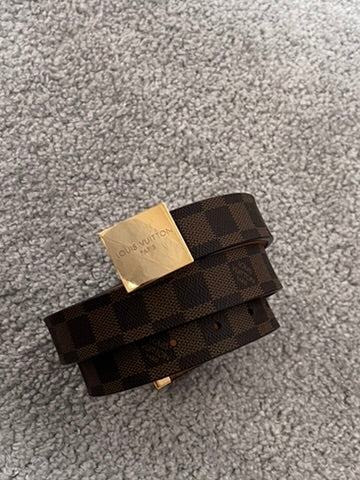 Louis Vuitton Damier Santur Carre Belt Brown Golden