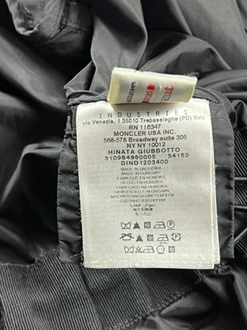 Moncler Hinata Womans Black Parka Jacket Size 2