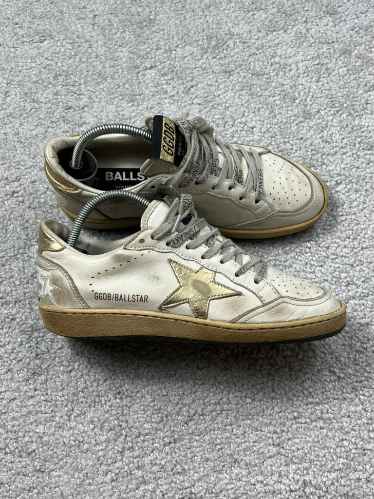 Golden Goose Deluxe Brand Ballstar “Milk Gold” Sneakers