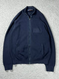 Louis Vuitton Dark Blue Wool Knit Zip Up Sweater Size L
