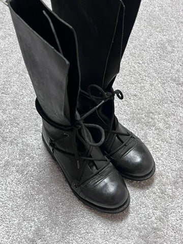 Dirk Bikkembergs Black Combat Square Lace High Boots Size 36