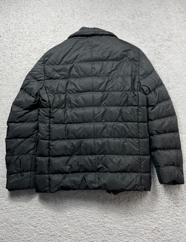 Prada Triangle Logo Down Black Heavy Coat Size M