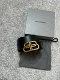 Balenciaga BB Gold Buckle Leather Belt