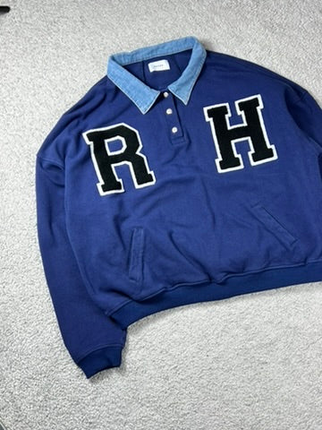 Rhude RH Collegiate Longsleeve Rugby “Navy” Size M