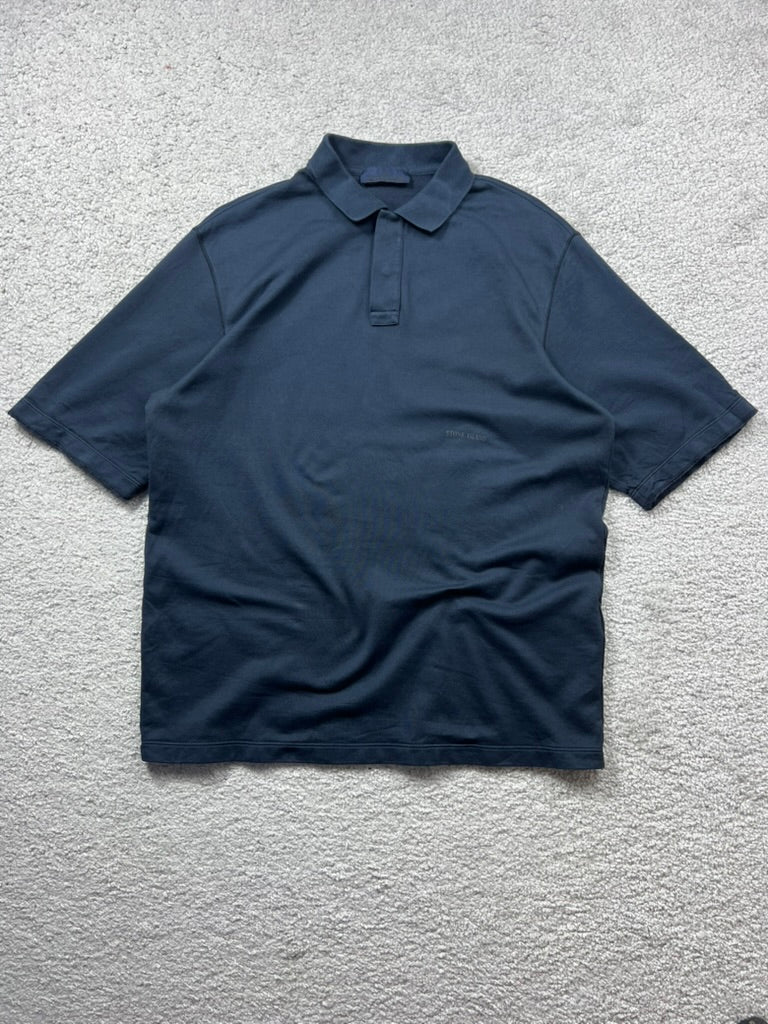 Stone Island Ghost Garment Dyed Blue Polo Size M