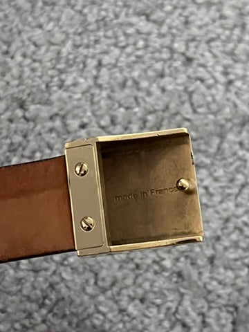 Louis Vuitton Damier Santur Carre Belt Brown Golden