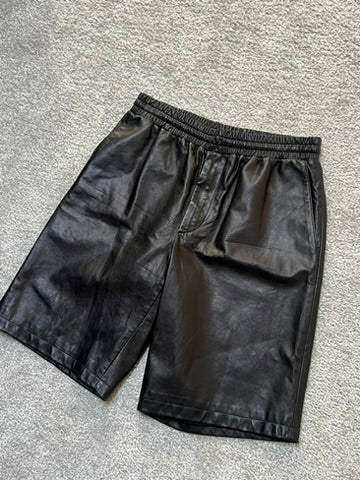 Prada Nappa Leather Bermuda Black Shorts Size 46