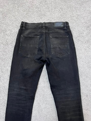 Amiri MX-1 Black Skinny Jeans With Leather Patches Size 31