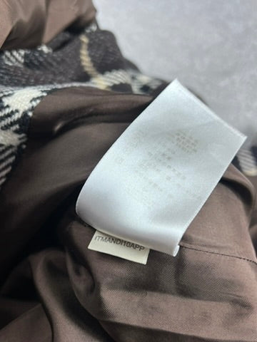 Burberry London Grey Check Wool Coat Size 44