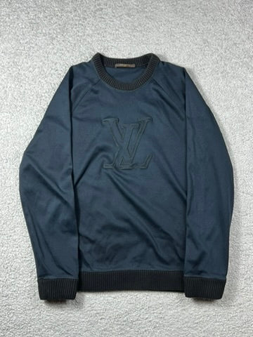 Louis Vuitton LV Embroidered Logo Blue Swetshirt Size L